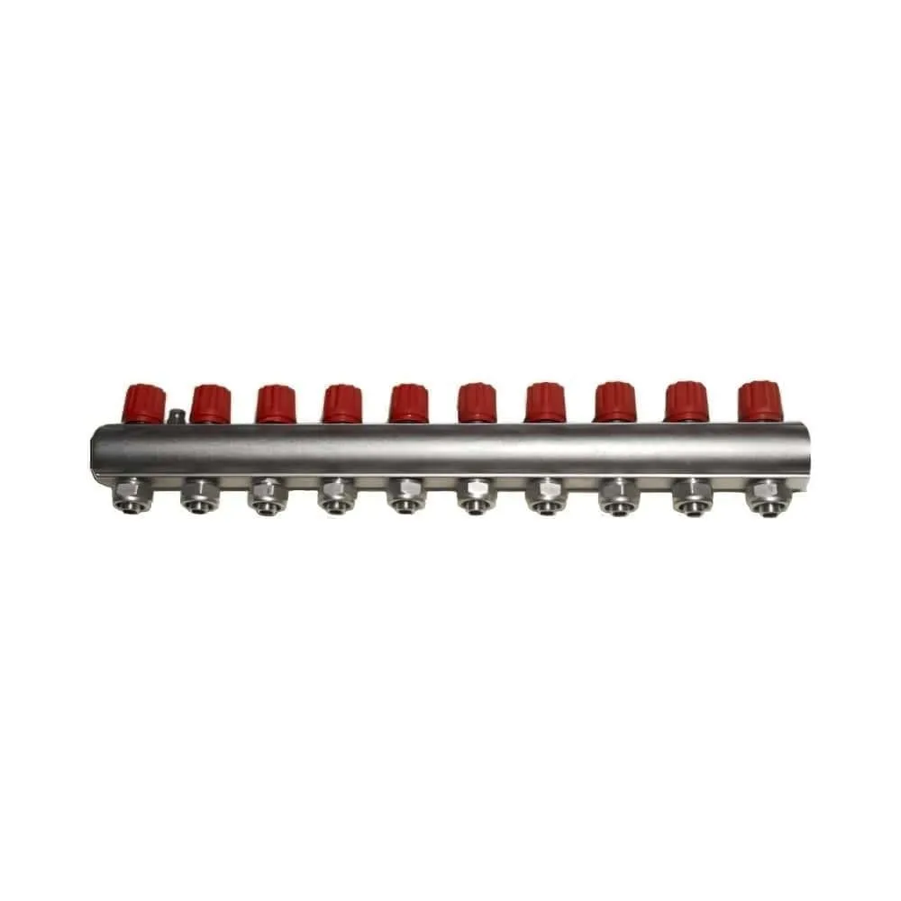 Kalde Kendinden Vanalı 1 1/4" Kollektör 10 Ağızlı - Kırmızı - Normal Tip