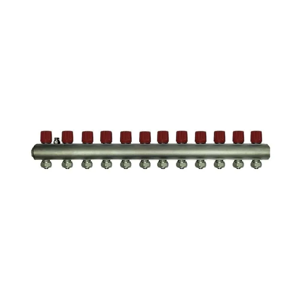 Kalde Kendinden Vanalı 1 1/4" Kollektör 12 Ağızlı - Kırmızı - Normal Tip