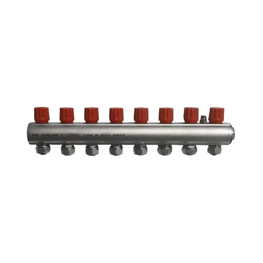 Kalde Kendinden Vanalı 1 1/4" Kollektör 8 Ağızlı - Kırmızı - Normal Tip