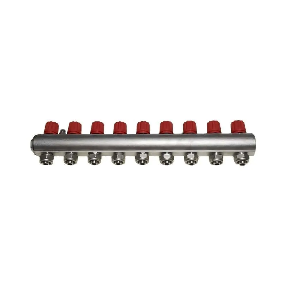 Kalde Kendinden Vanalı 1 1/4" Kollektör 9 Ağızlı - Kırmızı - Normal Tip